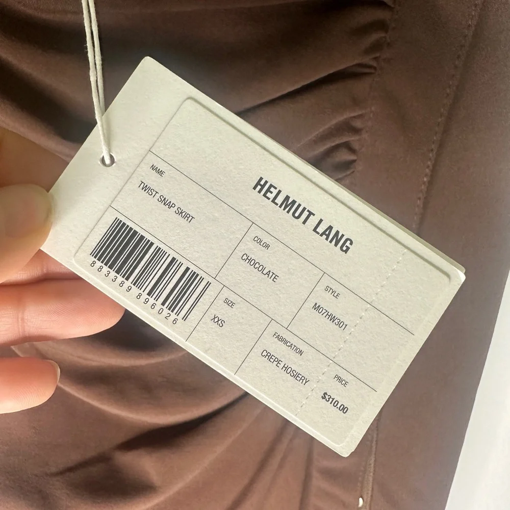 Helmut Lang NWT Brown Twist Snap Maxi Skirt Sz XXS - Picture 5 of 10